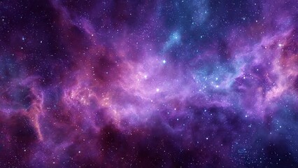 Fototapeta premium Deep space nebula with swirling purple and blue cosmic dust and countless distant stars