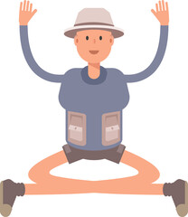 Tourist Character Sitting Illustration