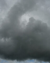 Obraz premium Cumulonimbus cloud formations on tropical sky , Nimbus moving , Abstract background from natural phenomenon and gray clouds hunk , Thailand