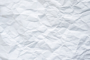 White clean empty crumpled paper background, realistic folded note sheet texture, blank wrinkled crushed notebook page effect, back to school study concept, abstract old business craft idea document