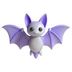 A cute pink cartoon kitten monster flying happily over the sea with a funny shark friend