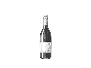 Wine Bottle Vector Illustration – Hand Drawn Red Wine Glass Bottle Drawing