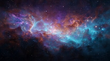 Naklejka premium Colorful nebula and stars in deep space with cosmic gas clouds 70 characters