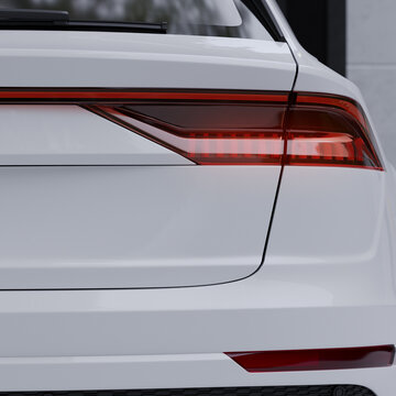 Automotive decal branding mockup. 3D rendering