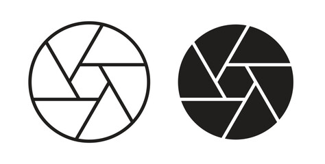 Aperture icon in doodle and stroke style.