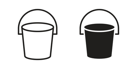 Bucket icon in doodle and stroke style.