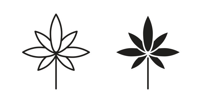 Cannabis icon in doodle and stroke style.