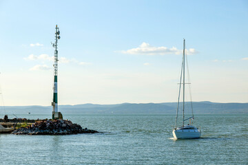 Yachting on the Balaton Lake in Siofok, Hungary, Europe