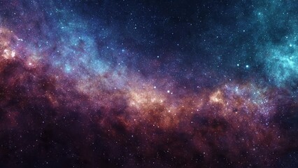 Naklejka premium Deep space nebula with vibrant purple and blue gas clouds and countless distant stars