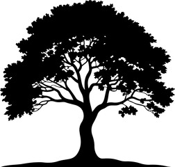 Obraz premium Beautiful Tree Black Silhouette Vector Art