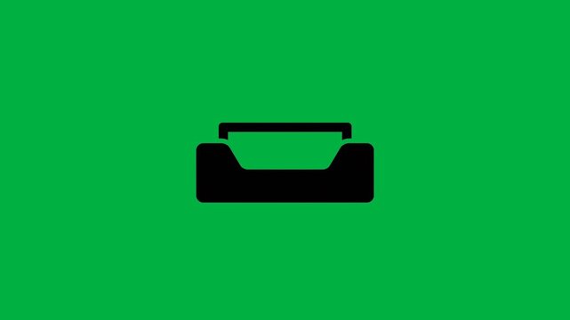 A black silhouette of a couch or sofa against a vibrant green background.