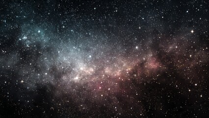 Naklejka premium Deep space nebula with countless stars cosmic dust clouds and distant galaxies shimmering with ethereal light