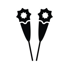 Take a look at this amazing glyph icon of sparkler, premium vector