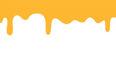 Cheese Melt Illustration. Dripping Yellow Cheese Texture Design. This melted cheese drawing is ideal for restaurant menus, packaging, banners