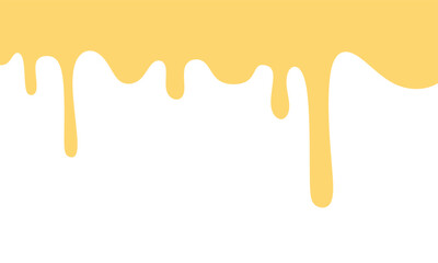 Cheese Melt Illustration. Dripping Yellow Cheese Texture Design. This melted cheese drawing is ideal for restaurant menus, packaging, banners