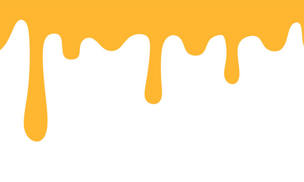 Melted Cheese Vector Illustration Isolated on White Background. Dripping Yellow Cheese Texture Design. Perfect for food design, fast food menu, snack graphics,  pizza topping, and burger ingredient