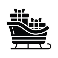 Obraz premium Take your hands on this amazing glyph icon of santa sleigh