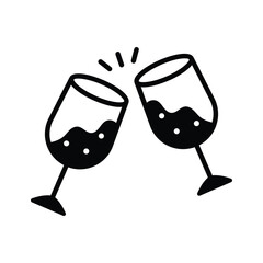 Look at this captivating glyph icon of cheers glasses