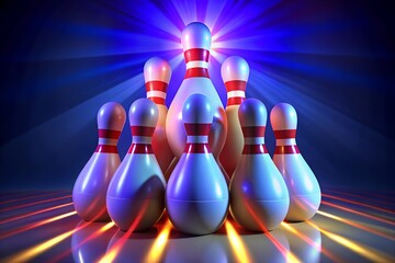 bowling ball and pins