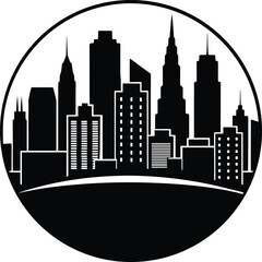City Skyline in Circle Icon © Amir