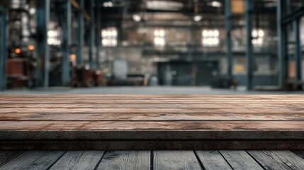 Rustic Wooden Floor in Abandoned Industrial Warehouse Setting