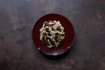 Traditional Italian Pasta , Fettuccine Alfredo , Creamy Bacon Fettuccine