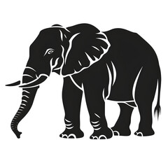 Obraz premium Elephant Silhouette isolated on transparent background