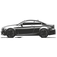 Obraz premium Sportscar side view illustration isolated on transparent background