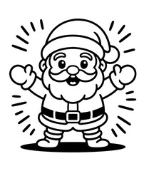 santa claus face beard moustache happy xmas christmas new year outline thin line vector icon red on white background
