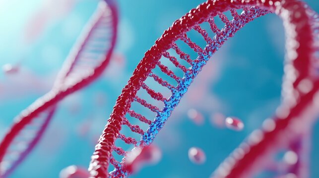Exploring the complexity of DNA structures in vibrant colors illustrating water and chemical interactions