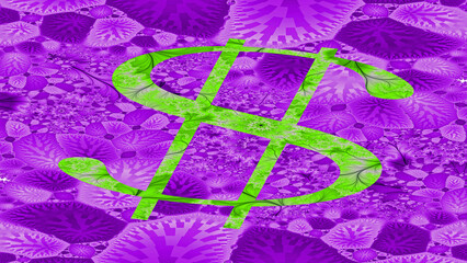 Abstract fractal dollar symbol 
