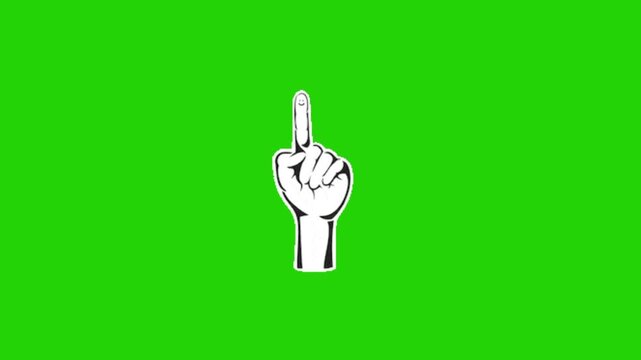 Hand animation on green screen