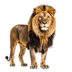 Majestic Lion: Witness the regal presence of a dominant male lion, its magnificent mane and powerful stance a testament to its kingly status.&#x20;