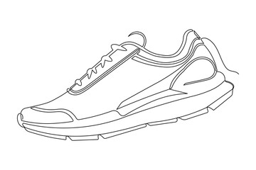  Artistic shoes illustration created in one continuous minimal line drawing