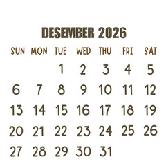 Januari 2026 with transparant background 