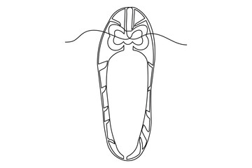 Ladies shoes one line drawing in minimalist style with elegant continuous outline art