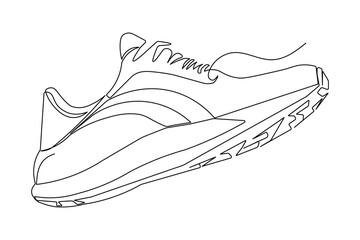 Minimalist shoes outline created with single continuous line drawing design