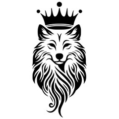 Obraz premium Crowned wolf sketch