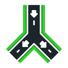 Road Split Icon