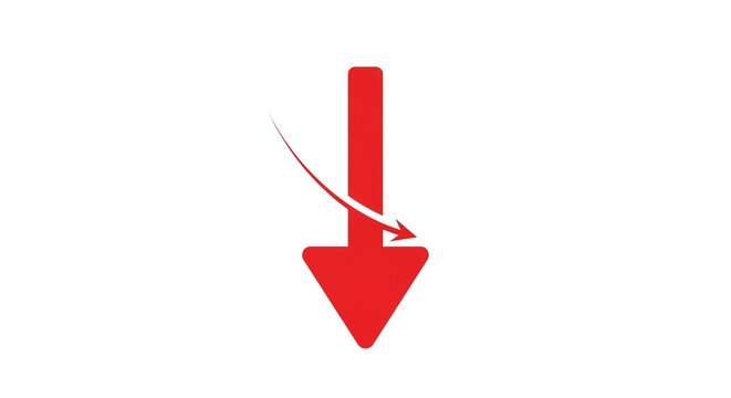 Dynamic red arrow plunging downwards, symbolizing decline, loss, or a sharp decrease in business performance and market trends.