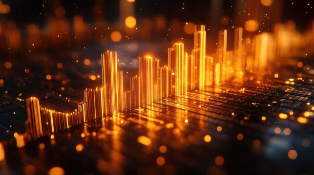 Abstract Golden Financial Data Graph abstract data graph golden futuristic digital technology chart