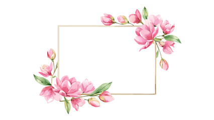 Fototapeta premium pink flowers frame