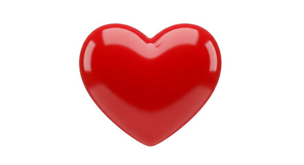 Fototapeta premium Vibrant, glossy red heart symbolizing love, passion, and health, perfect for Valentine's Day or any occasion celebrating affection.