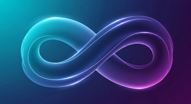 Glowing Infinity Symbol with Cyan and Magenta Gradient