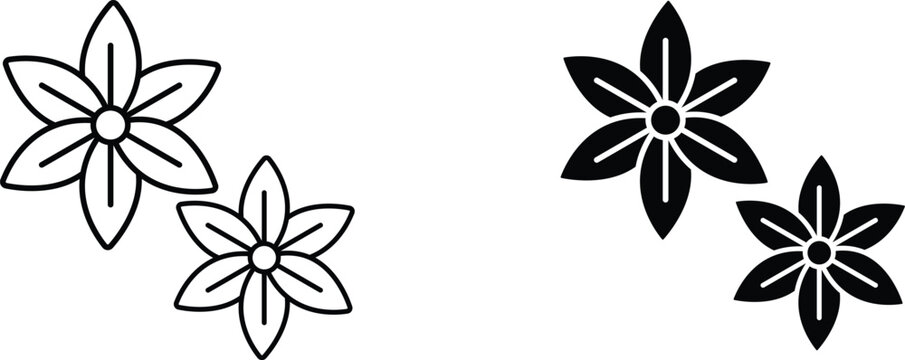 jasmine  icon vector graphic illustration  with white background flat hand made icon fill icon .