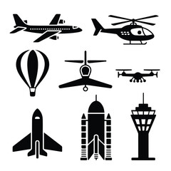 Collection of transportation silhouettes for design