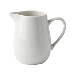 White ceramic pitcher isolated on transparent background