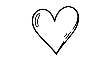 Charming hand drawn heart doodle with a simple, modern, and clean aesthetic perfect for expressing affection and joy in designs.