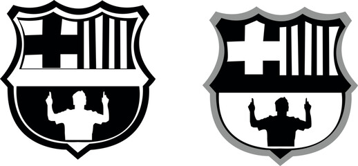 Set of Football badge emblem club logo on white background, vector illustration