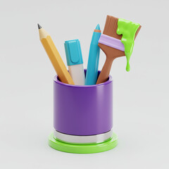 Stylized_Creative_Supplies_Purple_Organizer_Glossy_Lime_Dripping_Transparent